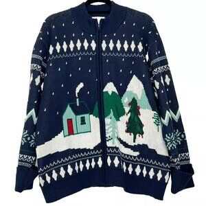 Coldwater Creek Alpine Skies Sweater Jacket size Petite XL NWT